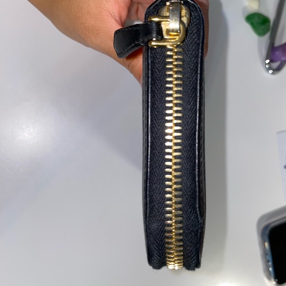 Prada soft leather zip up wallet in black (Nero) - Picture 7 of 13